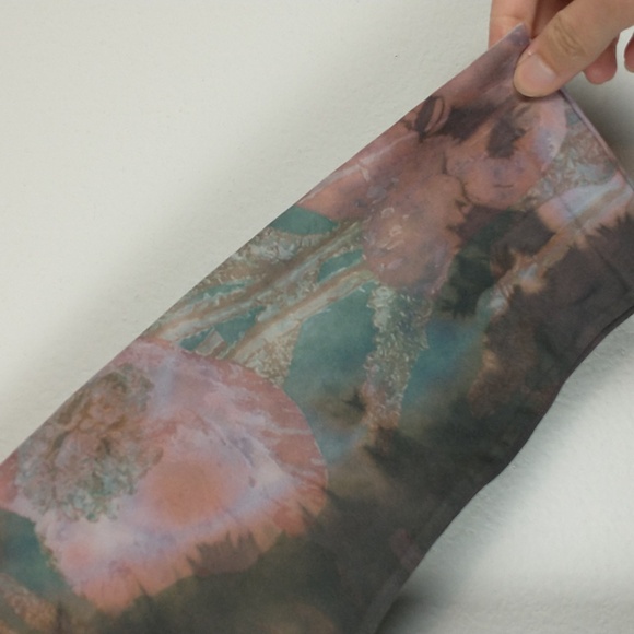 AMB Second Skin Shirt One Size Womens Y2K Stretch Slim Fit Half Sleeve Art - Picture 6 of 8